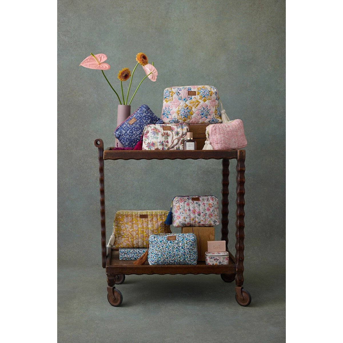 Teiki Graphic Print Wash Bag blue print, LOUISE MISHA