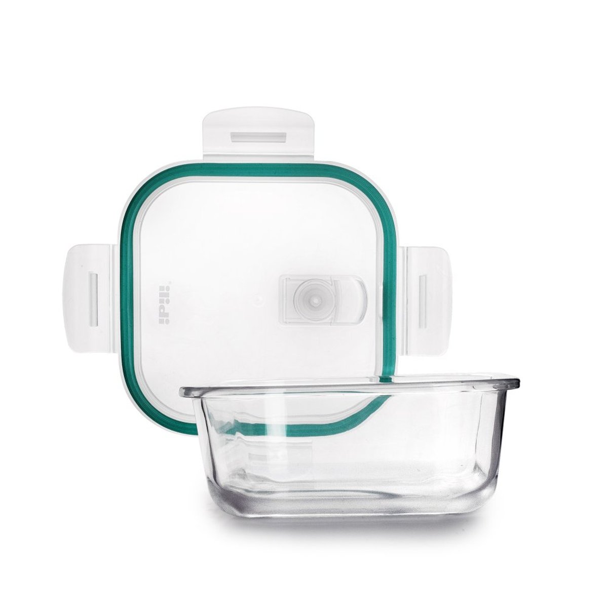 Boîte en verre carré Airvent 520 ml transparent / cristal, IBILI
