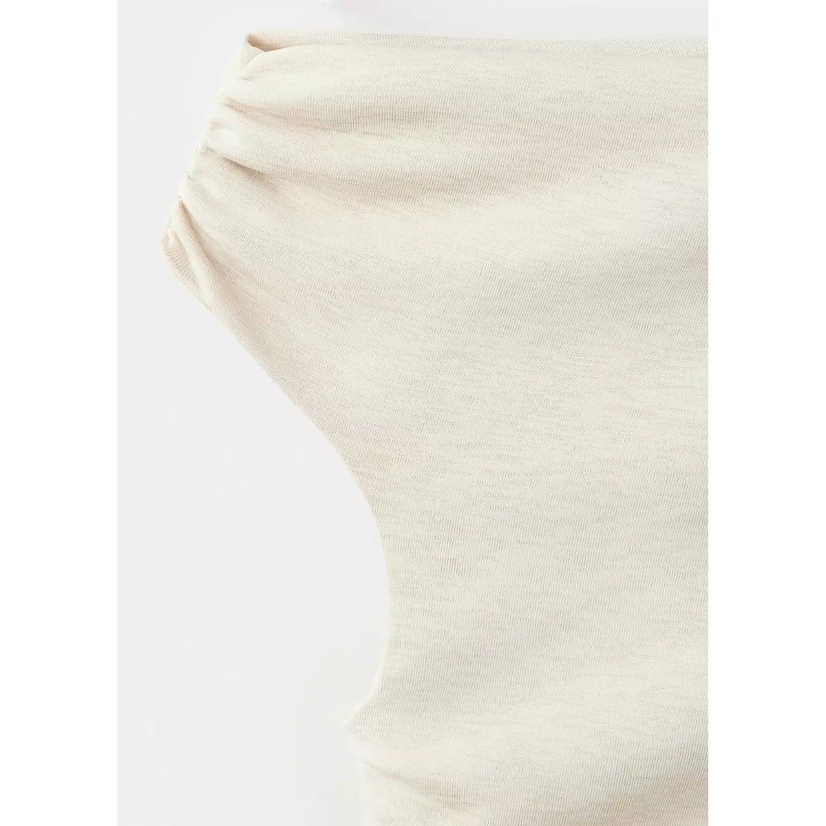Robe asymétrique froncée écru, MANGO