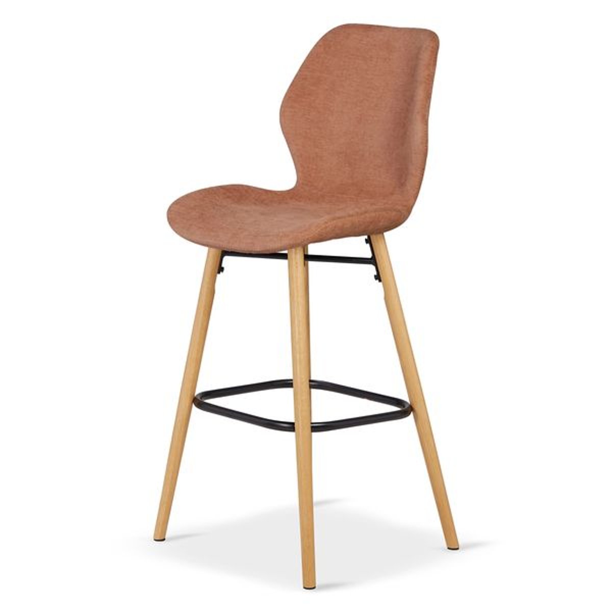 Chaise snack tissu soft touch noir marron nèfle, ZAGO