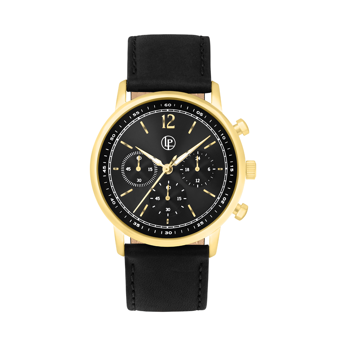 Montre Analogique AUGUSTE doré noir vif noir, LOUIS PION