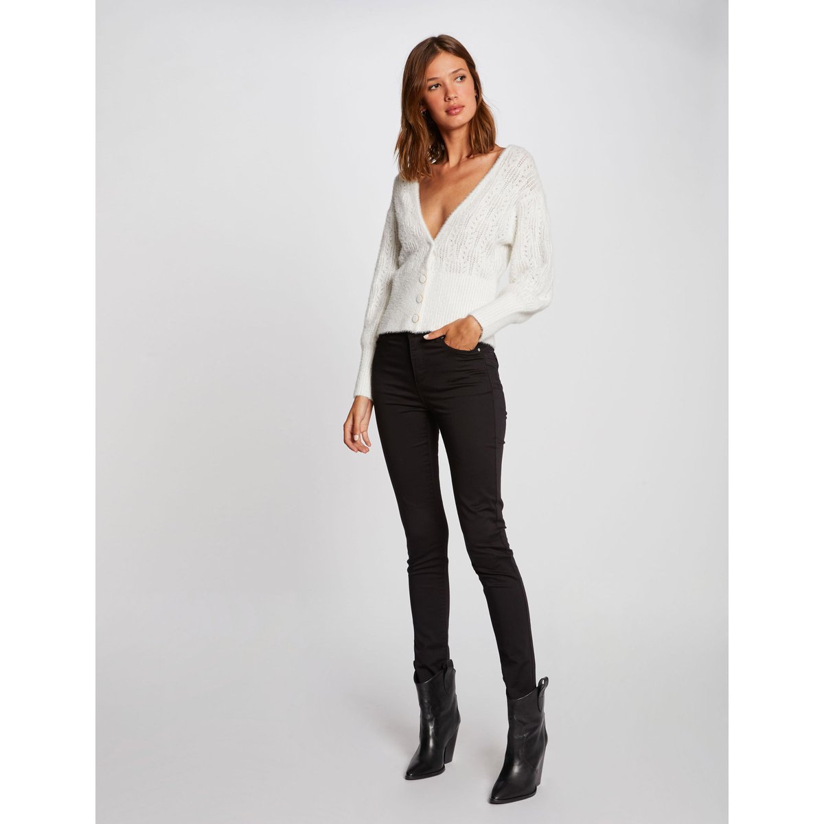 Pantalon slim noir, MORGAN