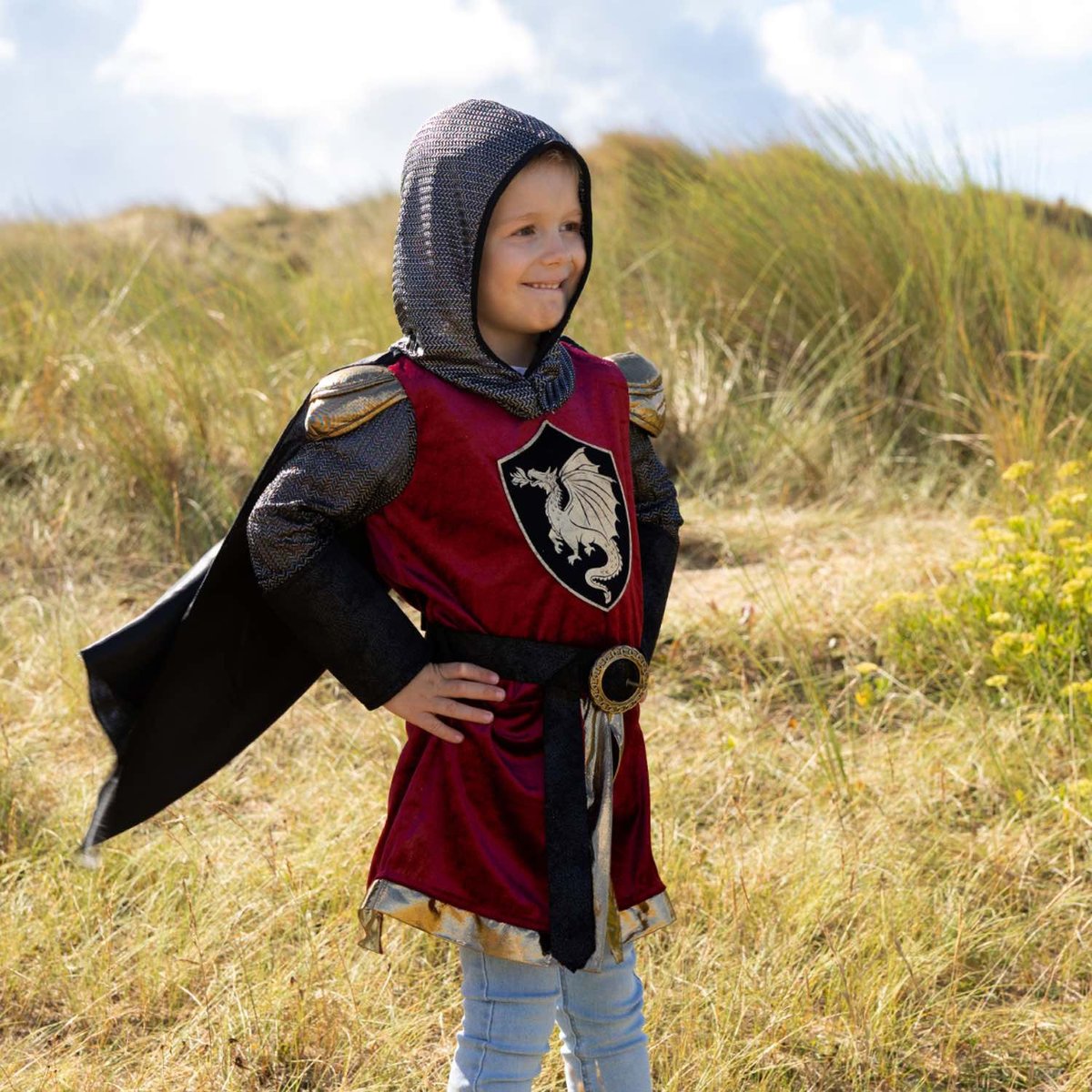Déguisement enfant chevalier Tristan rouge, SEVIRA KIDS