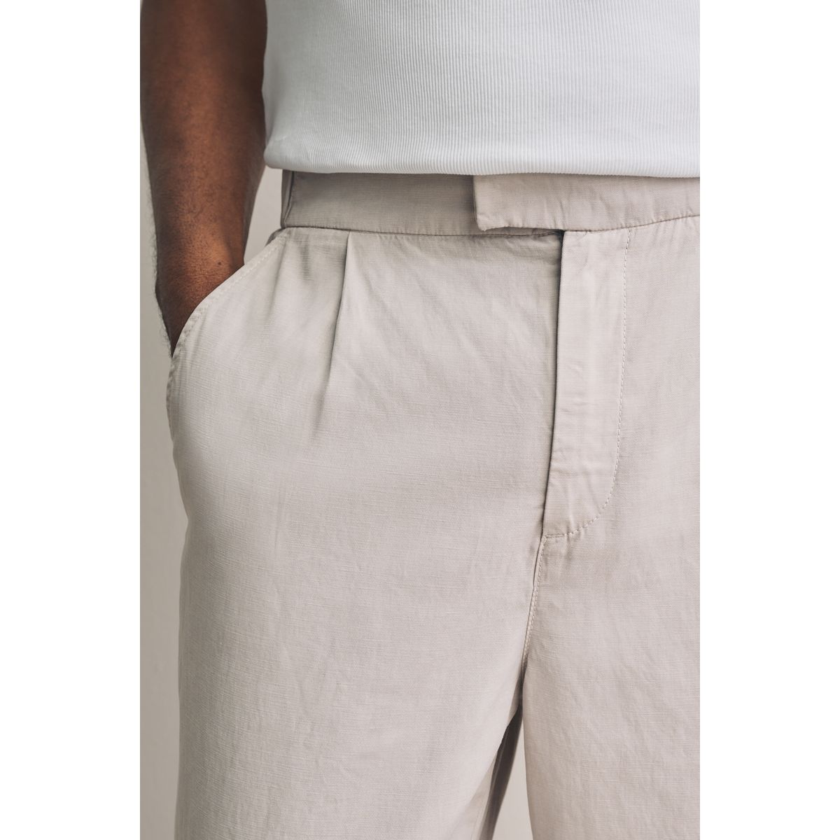 Pantalon doux contenant du lin gris clair, NEXT