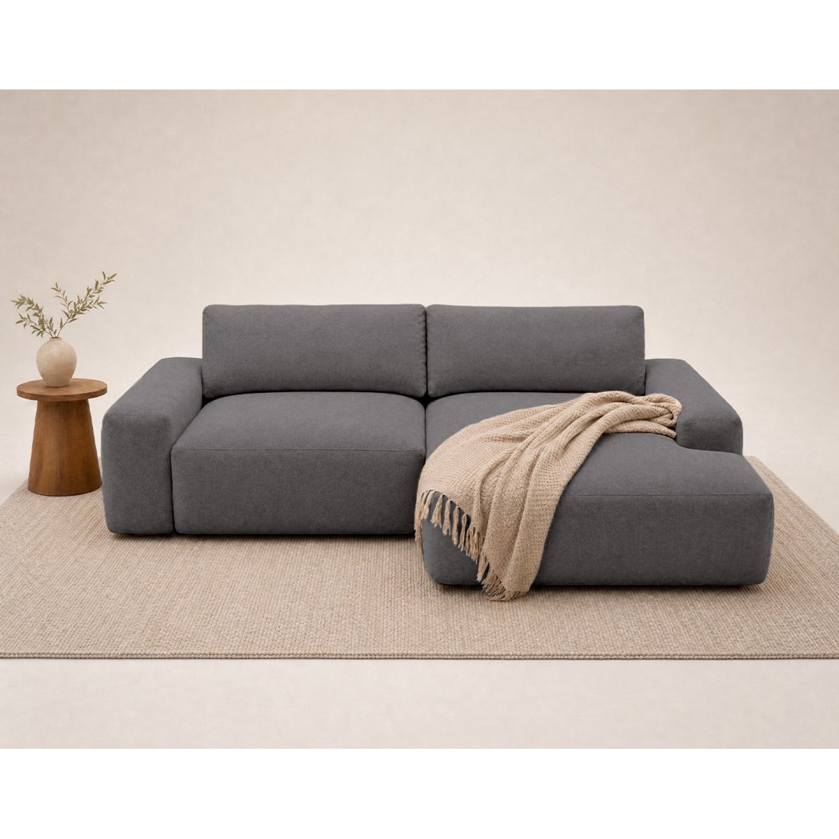 Canapé d'Angle Convertible 4 places - TAMA gris, BEST MOBILIER