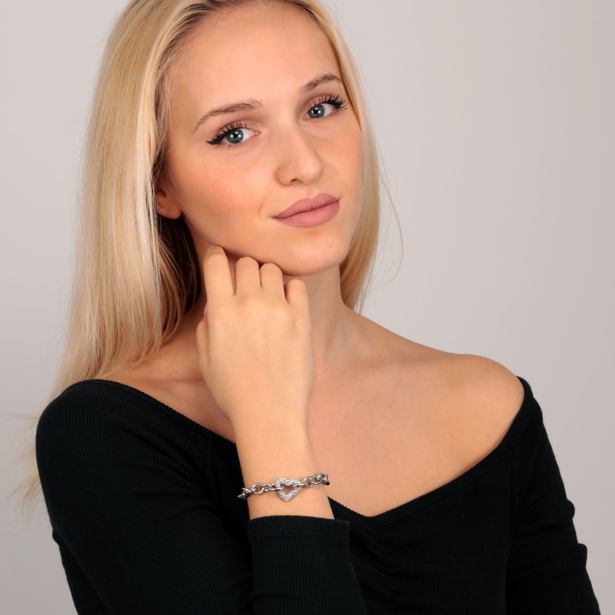 Bracelet en acier et cristal INCONTRI argent, MORELLATO