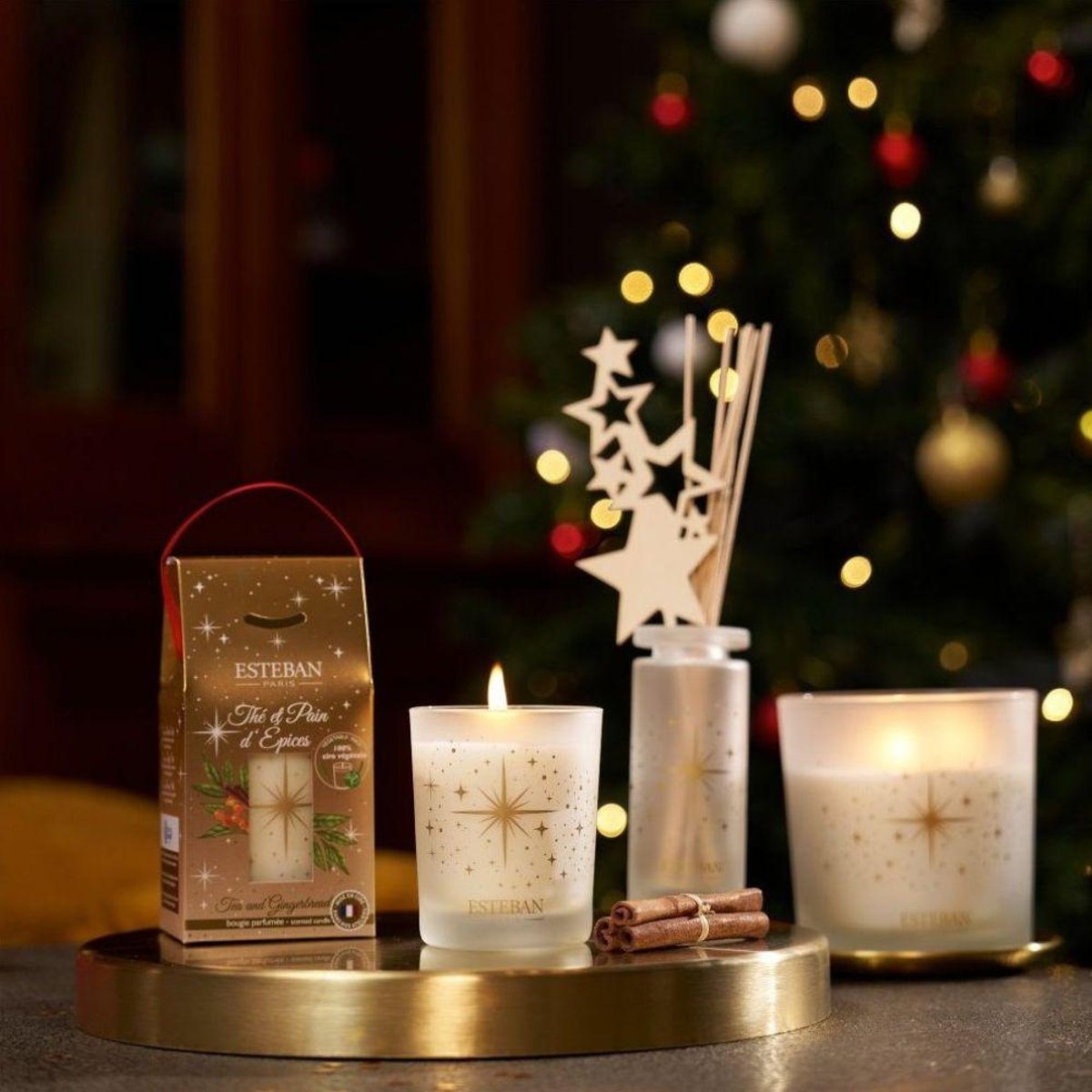 Parfum d'intérieur - Bouquet parfumé Thé et pain d'épice 100 ml transparent, ESTEBAN