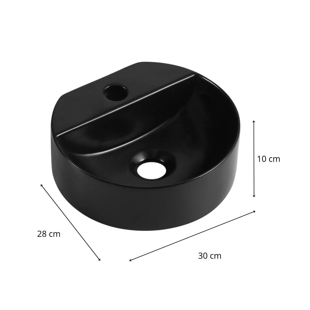 Vasque lave-mains suspendue ronde ROLLO noir, MOB IN