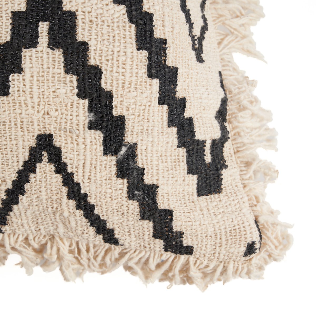 Housse de coussin en coton SAHARA DIAMOND noir beige, BAZAR BIZAR