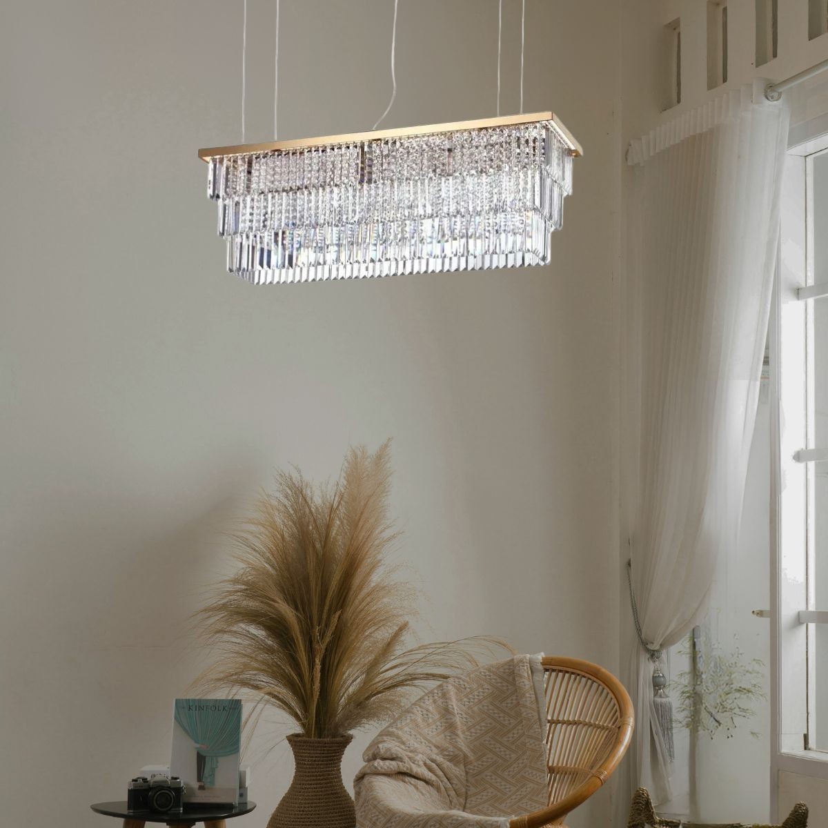 Suspension MARTINEZ doré, IDEAL LUX