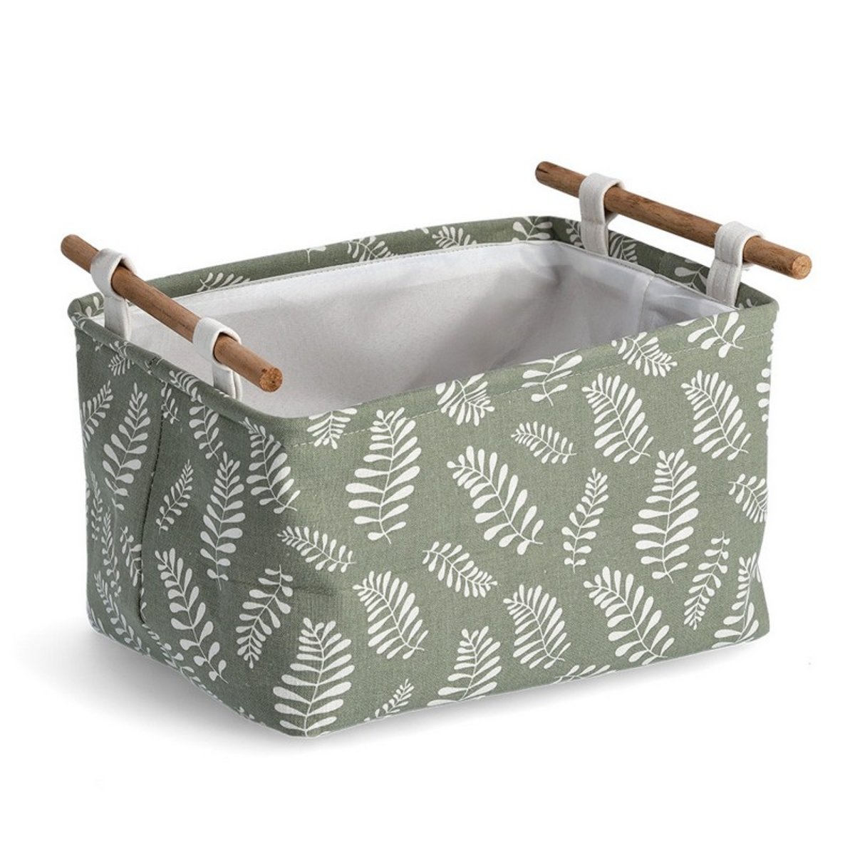 Panier tissu imprimé vert, ZELLER PRESENT