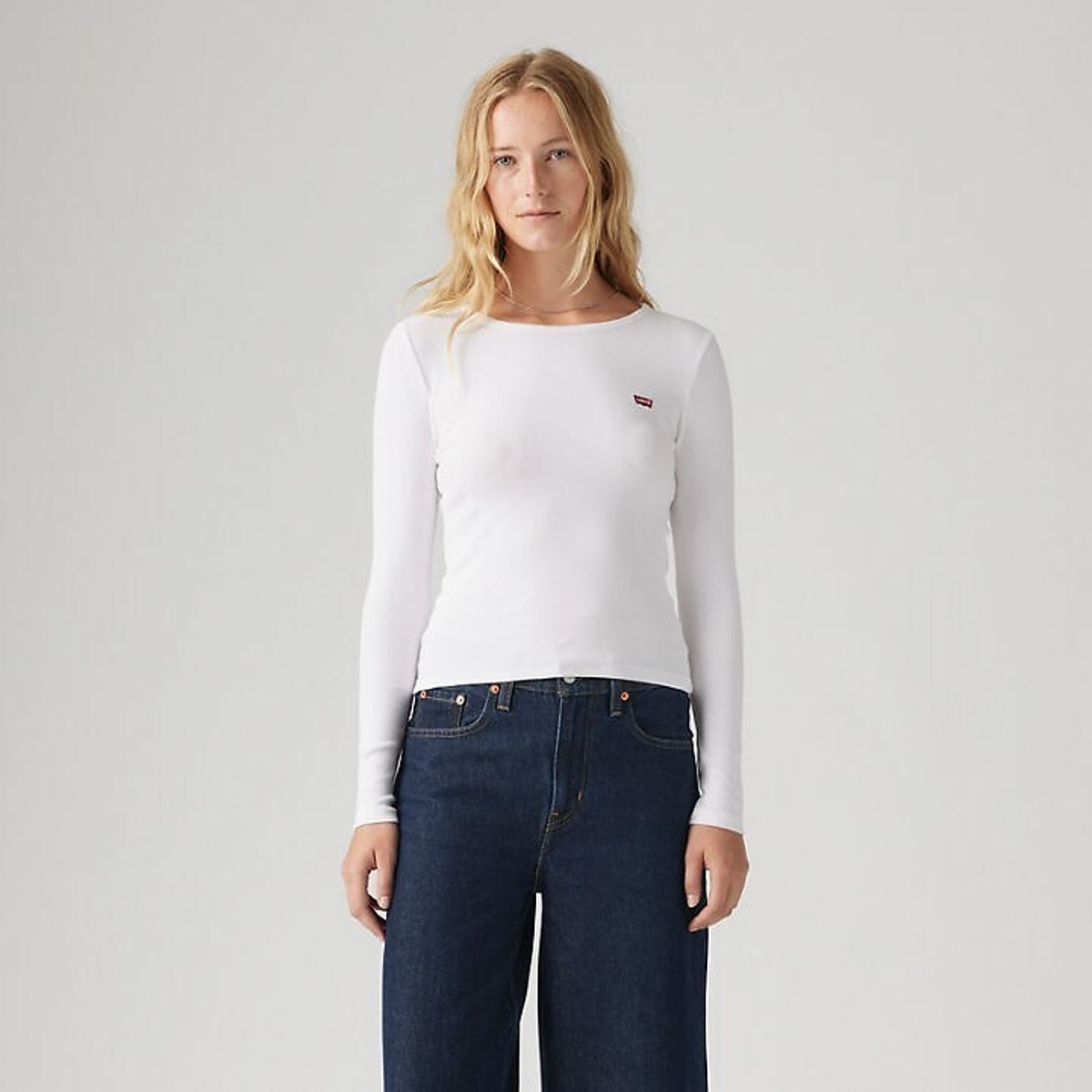 T-shirt girocollo maniche lunghe bianco, LEVI'S