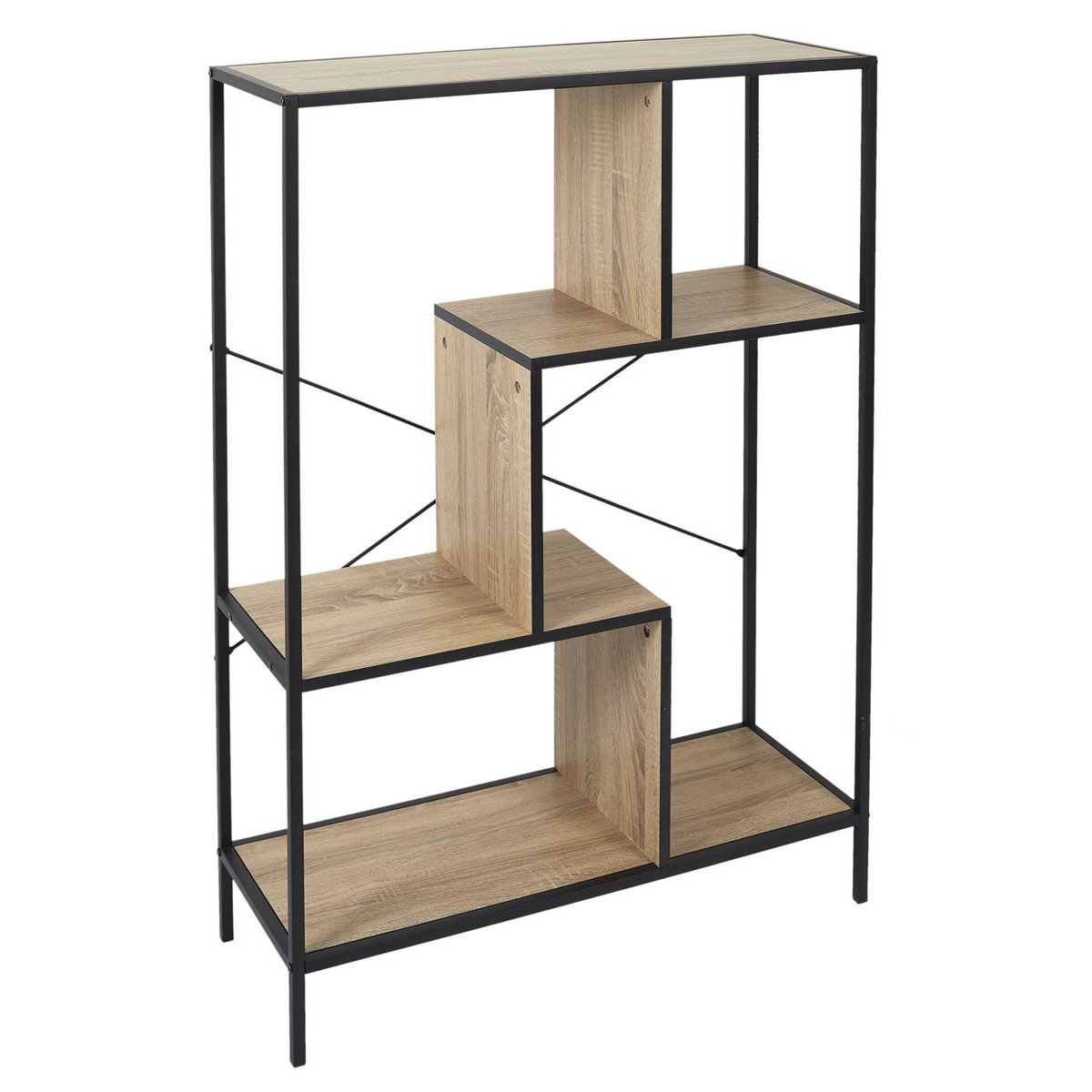 Etagère 4 niveaux design industriel EDISON noir, THE HOME DECO FACTORY