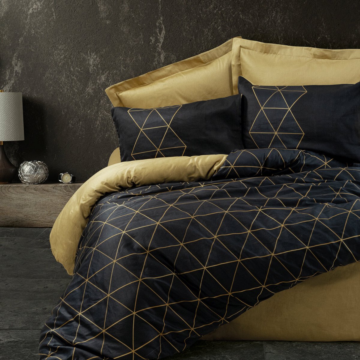 Parure de lit enfant coton imprimée, Veta gris foncé, C DESIGN HOME TEXTILE