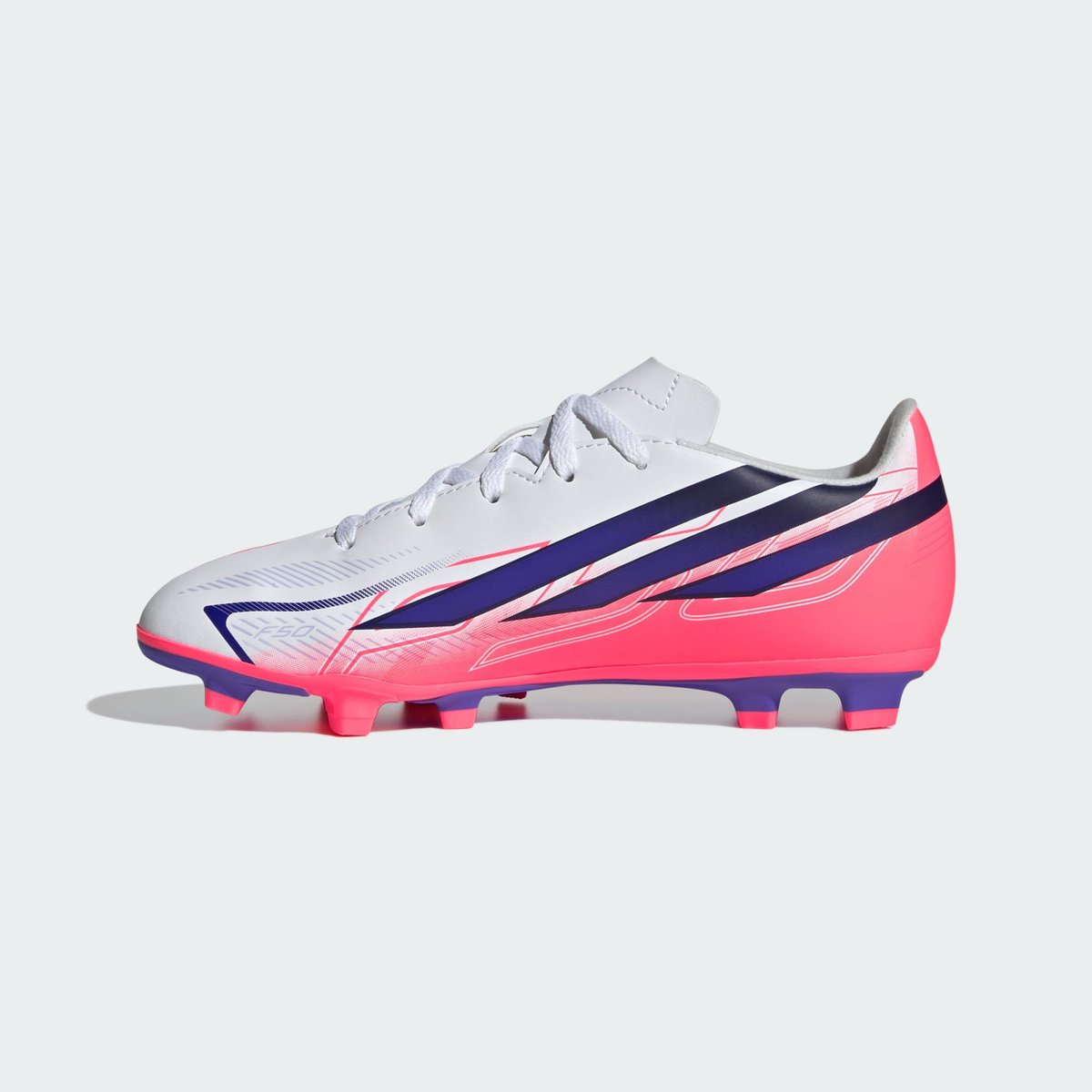 Chaussure De Football F50 Hyperfast Club Terrain Souple / Multi-Surfaces Enfants cloud white / solar purple / solar turbo, adidas Performance