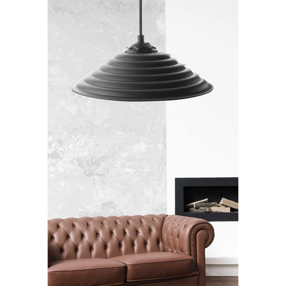 Suspension luminaire conique IZMIR noir, TOILINUX