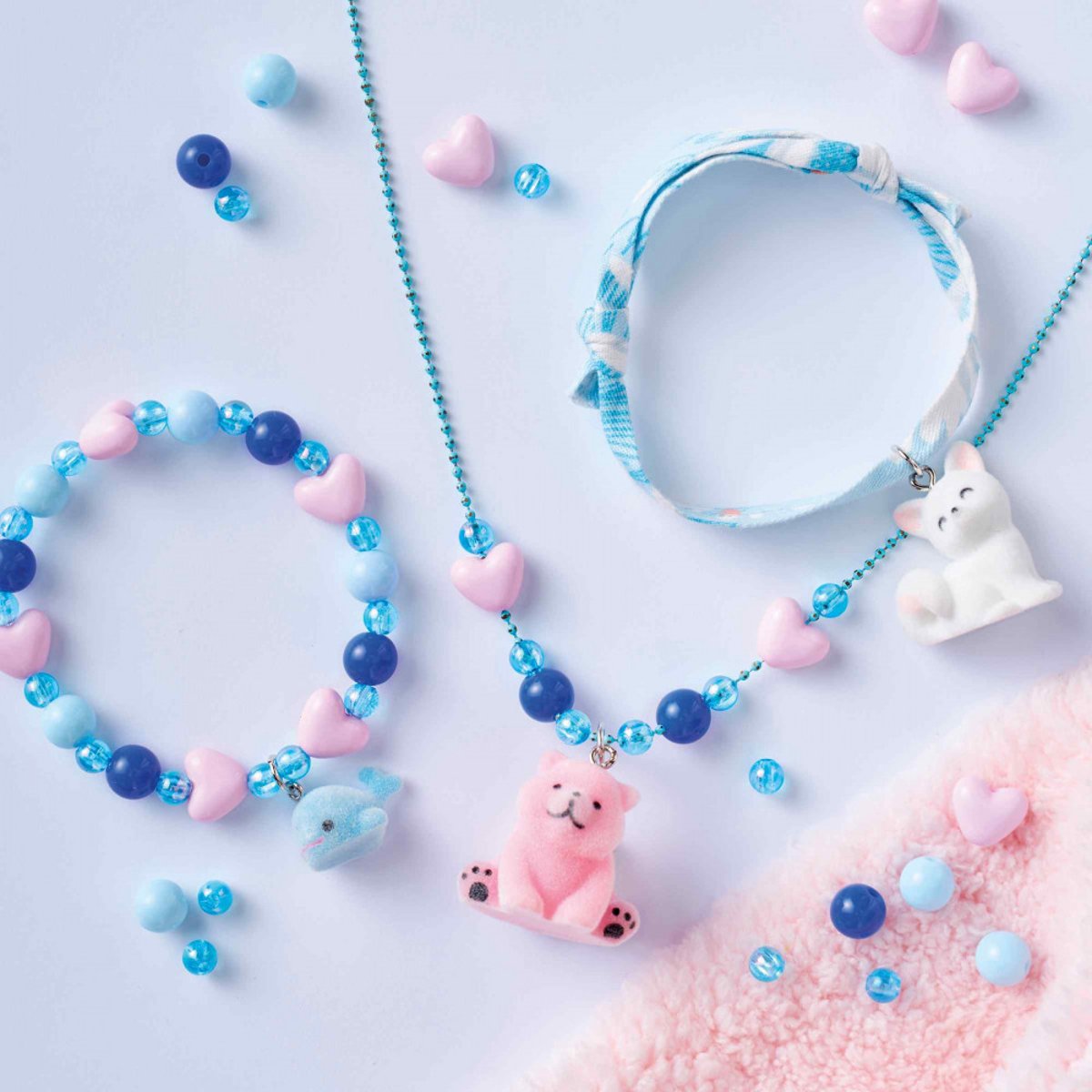 3 Bijoux Petits Animaux À Créer rose, JANOD