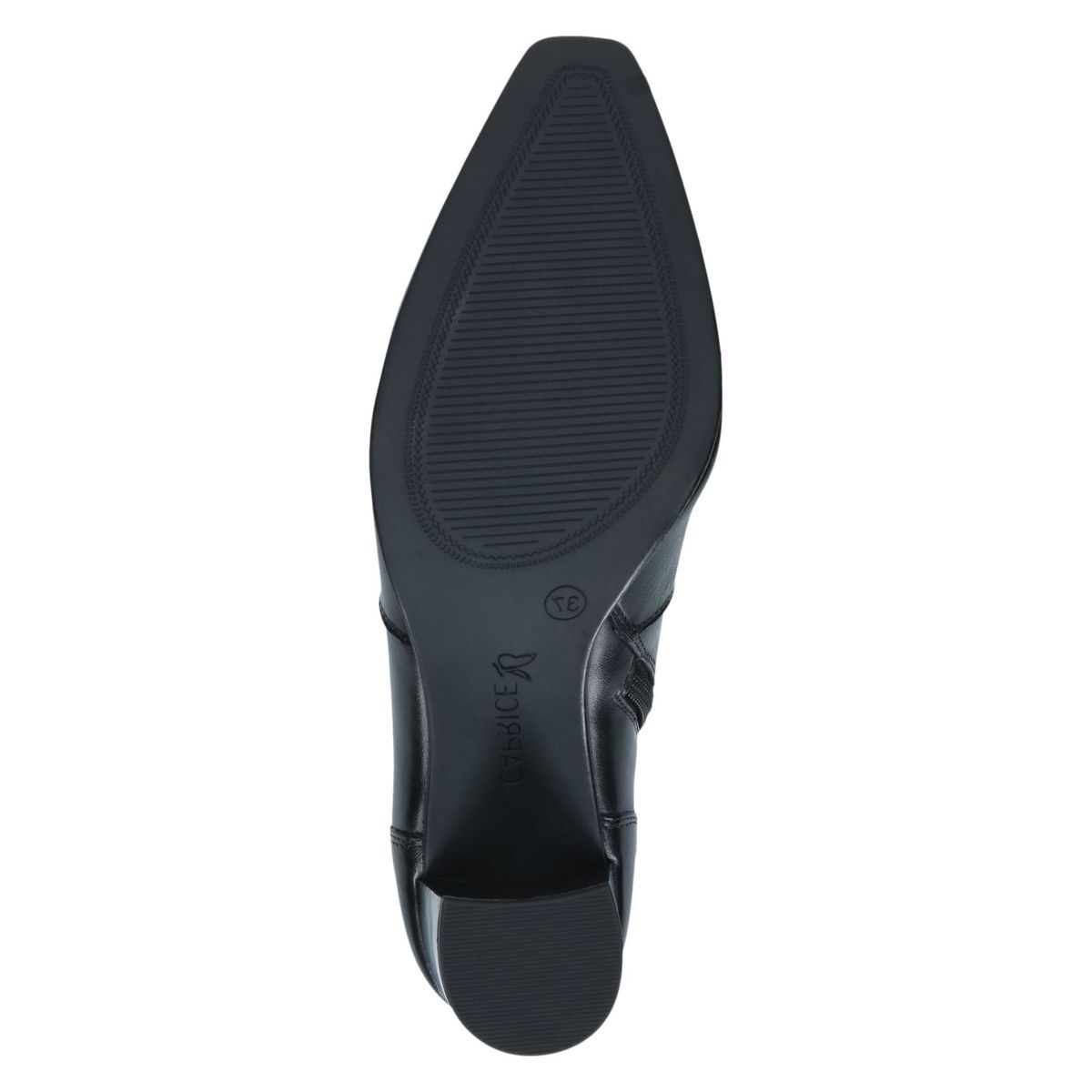Bottine en cuir noir nappa, CAPRICE