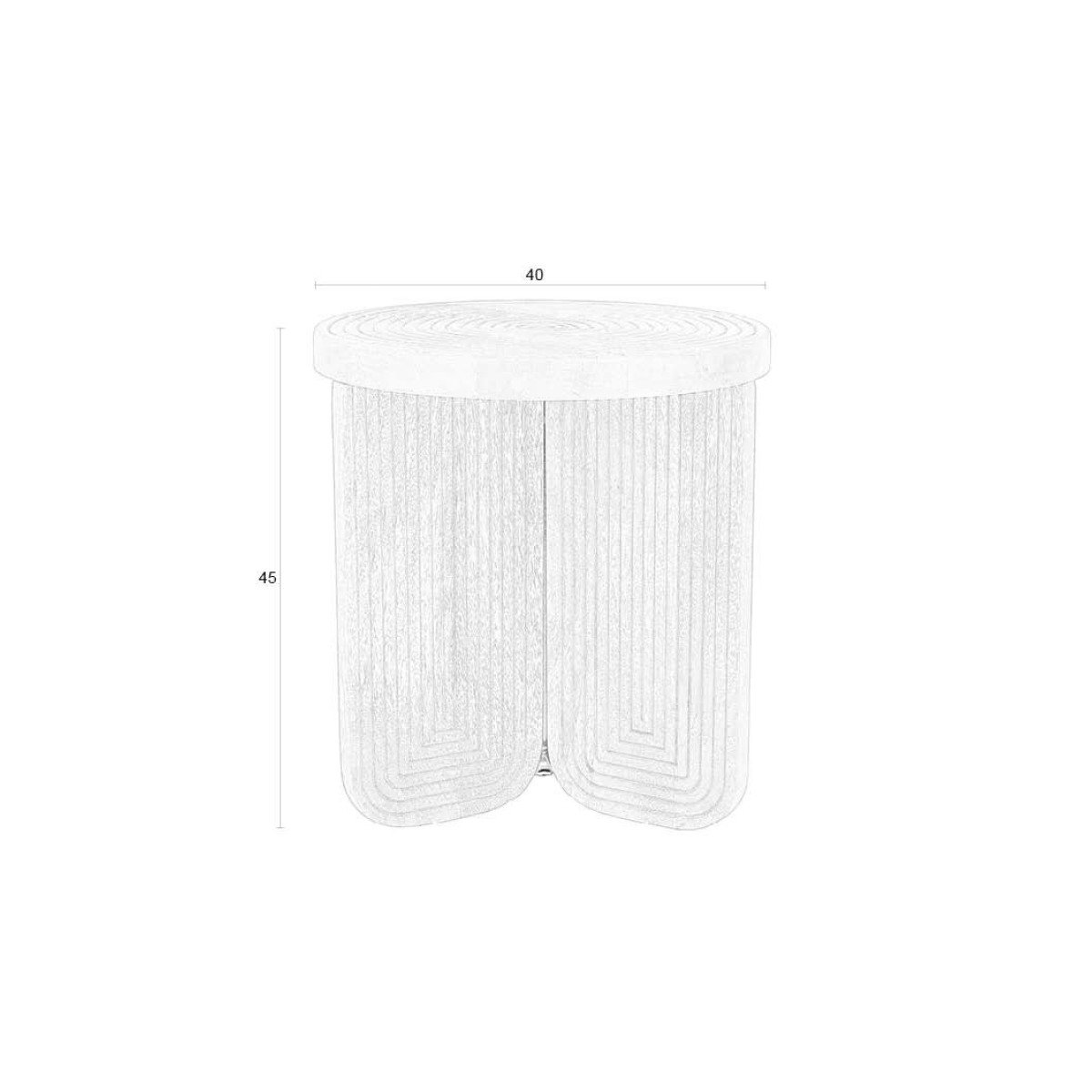 Table d'appoint ronde en bois sculptée - MAEZE marron, MATHI DESIGN