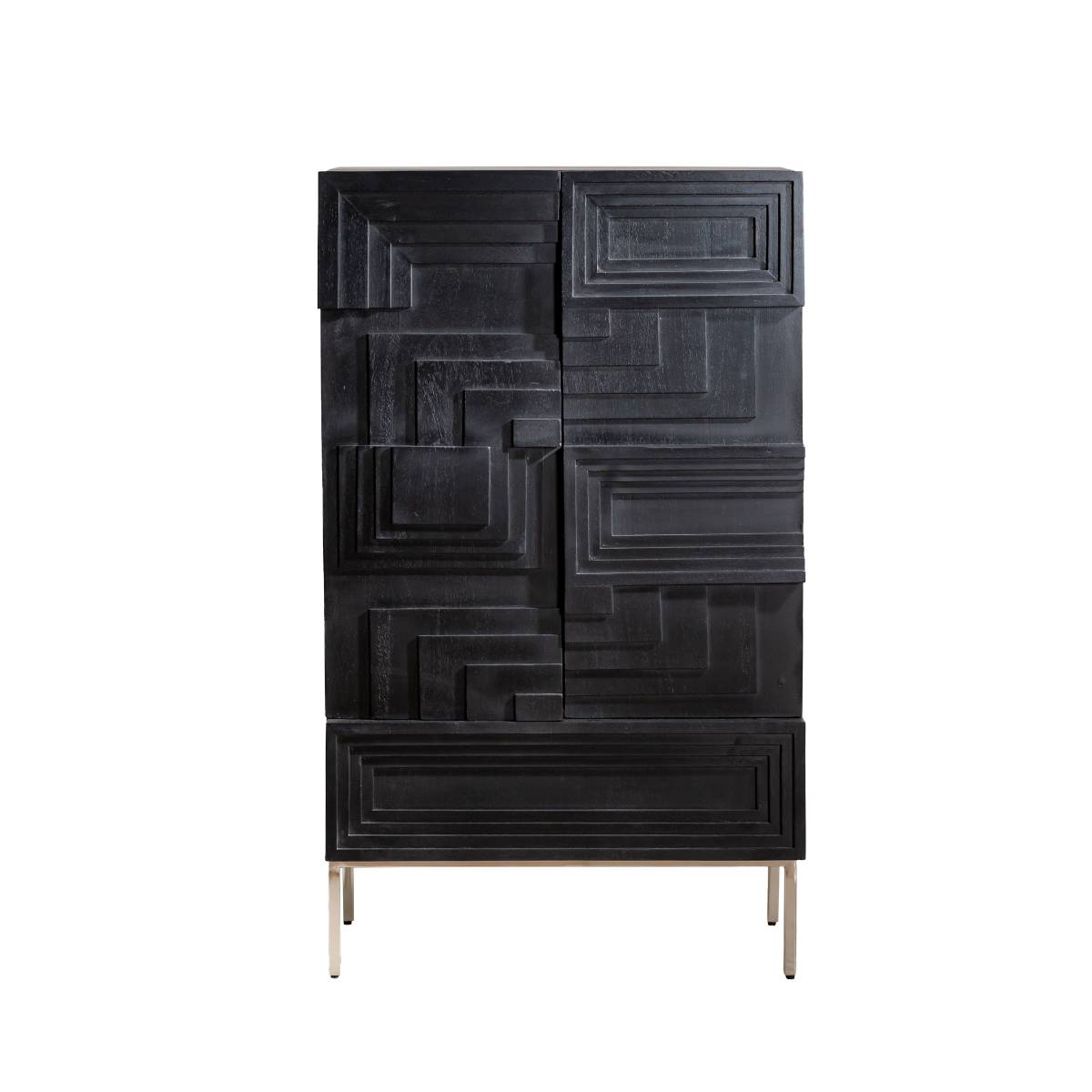 Buffet en bois de manguier TRISTAN noir, MADE IN MEUBLES 