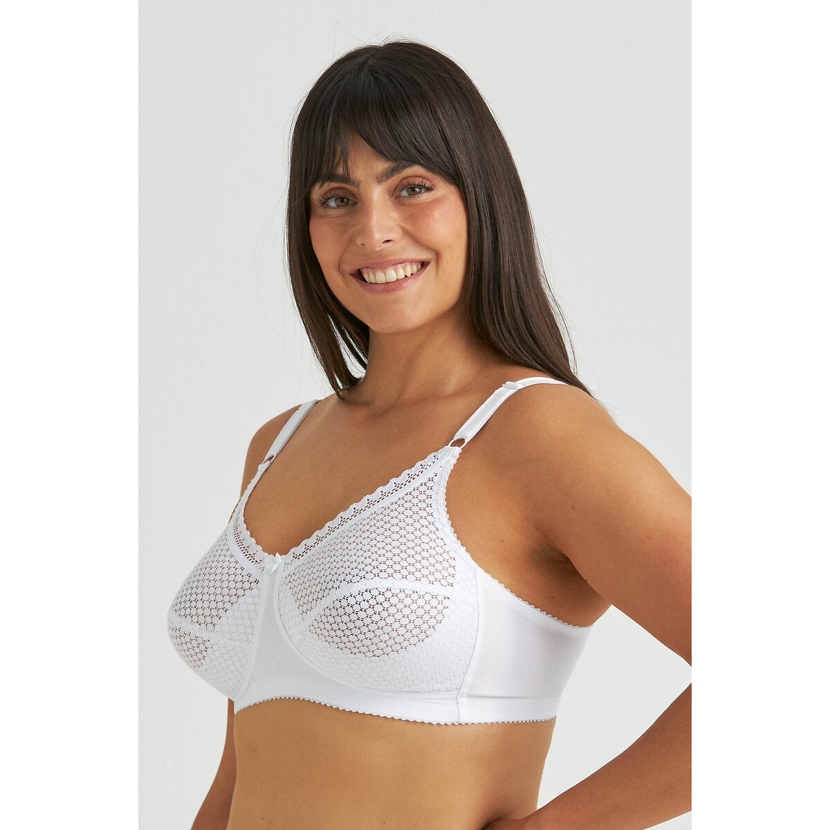 Reggiseno senza ferretti Cotton Dots bianco, MISS MARY OF SWEDEN