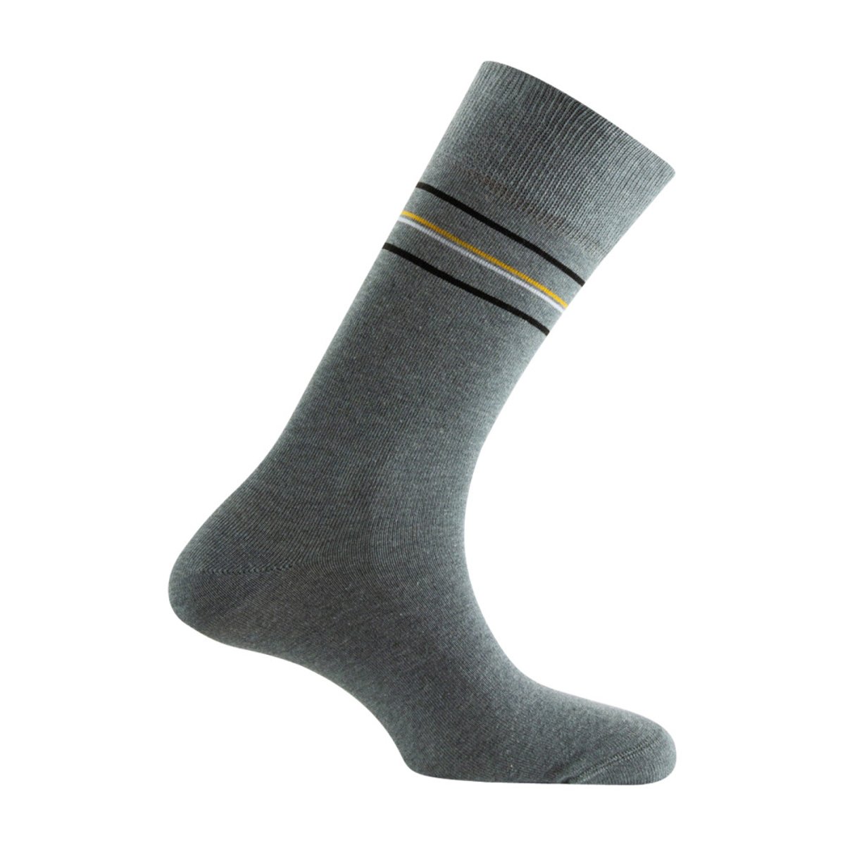 Lot de 2 Mi-chaussettes en coton poisson et rayures. gris, KINDY