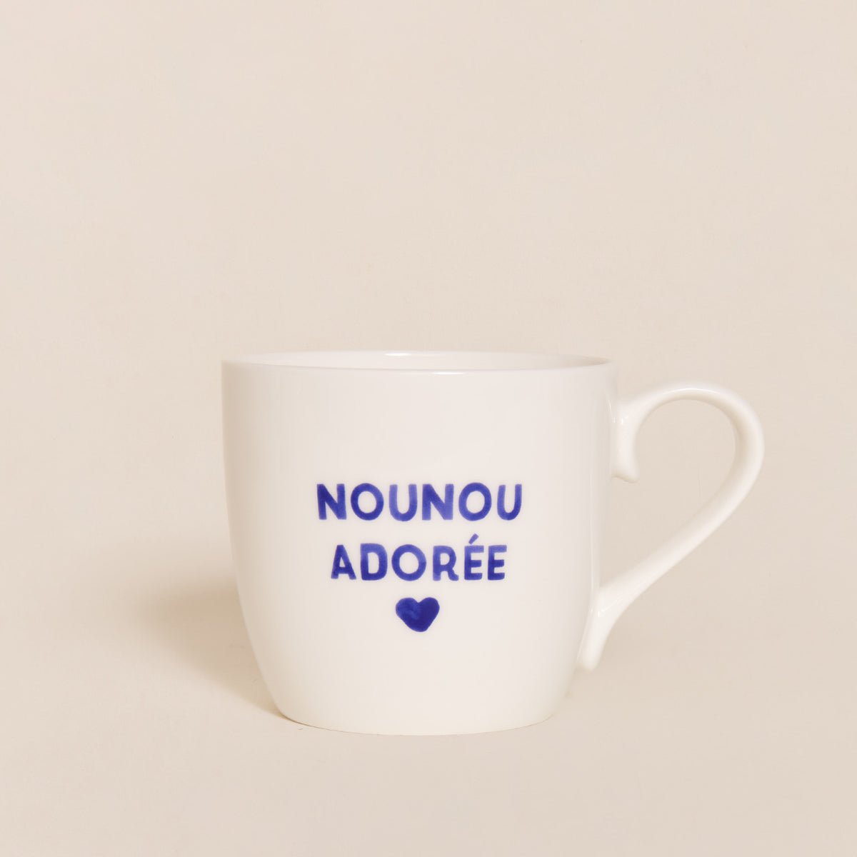 Mug Nounou adorée, PETIT CŒUR blanc - blanc, EMOI EMOI