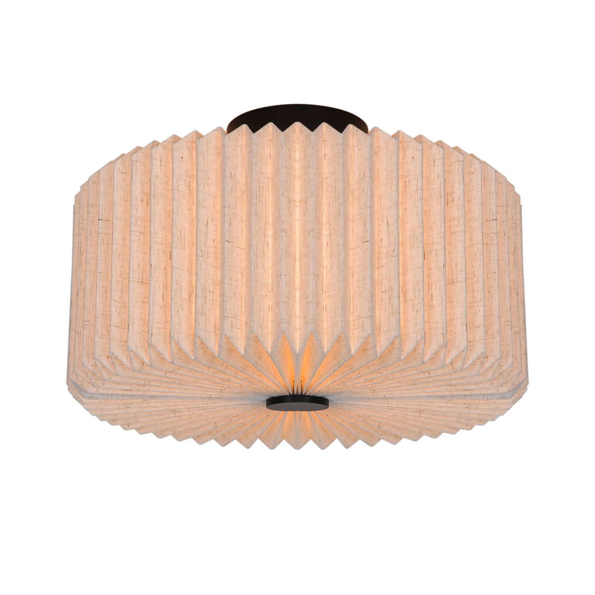 Plafonnier rond en textile, VIVIENNE noir, NORDLUX