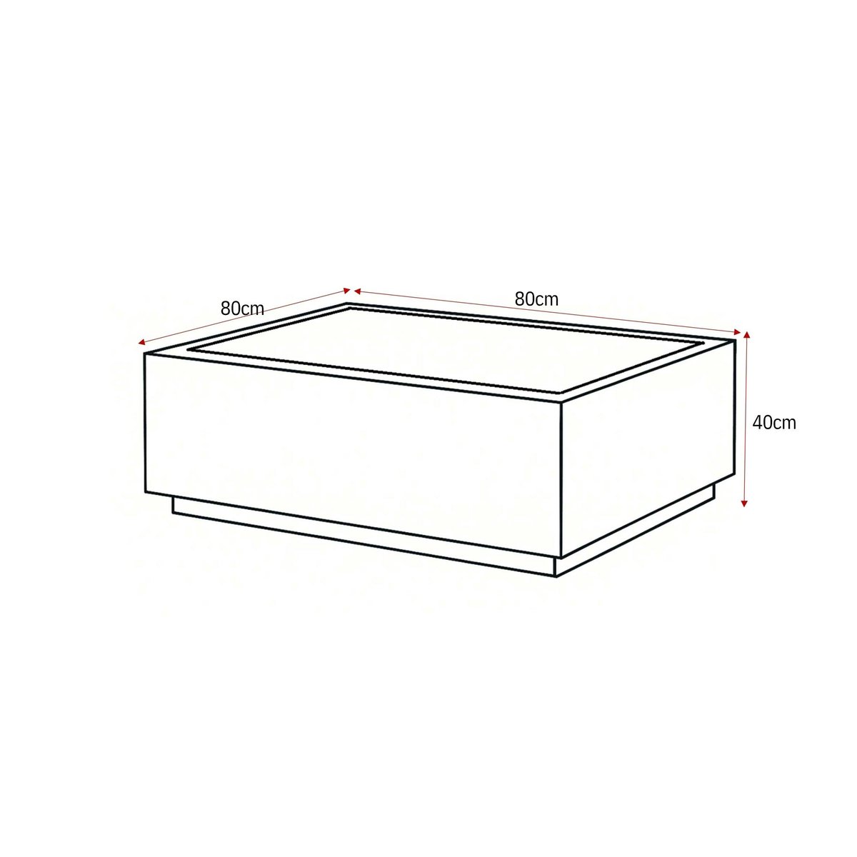 Table basse carrée en marbre et bois brun DUOMO marron, PIER IMPORT