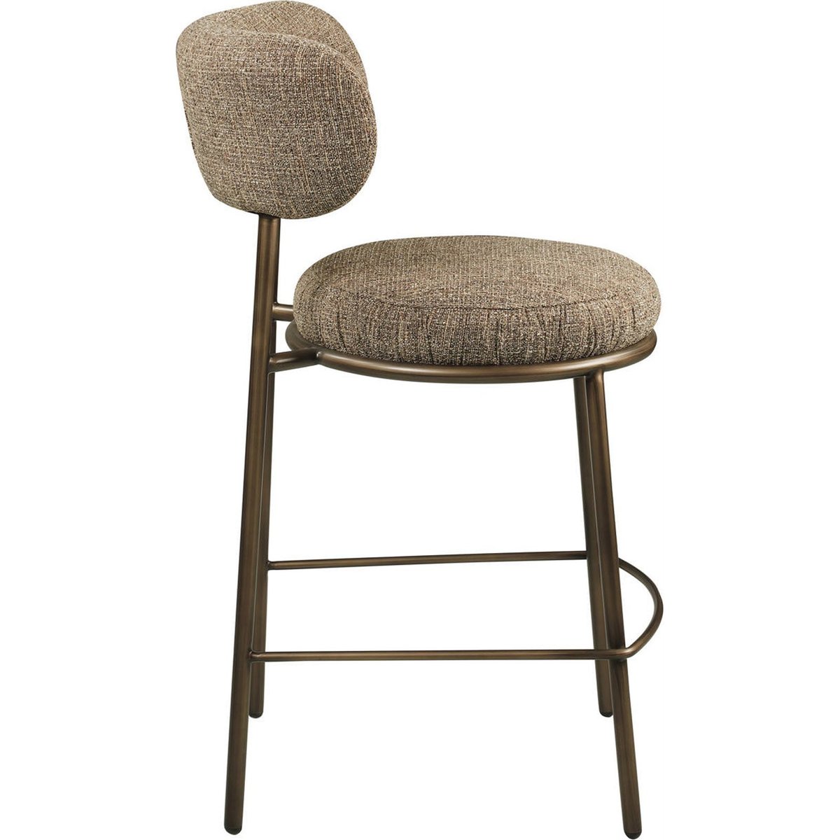 Tabouret de comptoir en tweed marron tweed, RECOLLECTION