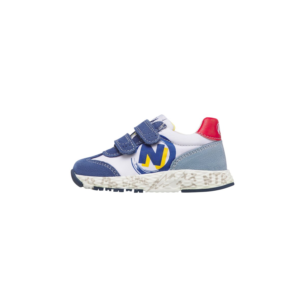 Sneakers en cuir et tissu JESKO 2 VL. fuchsia-blanc, NATURINO