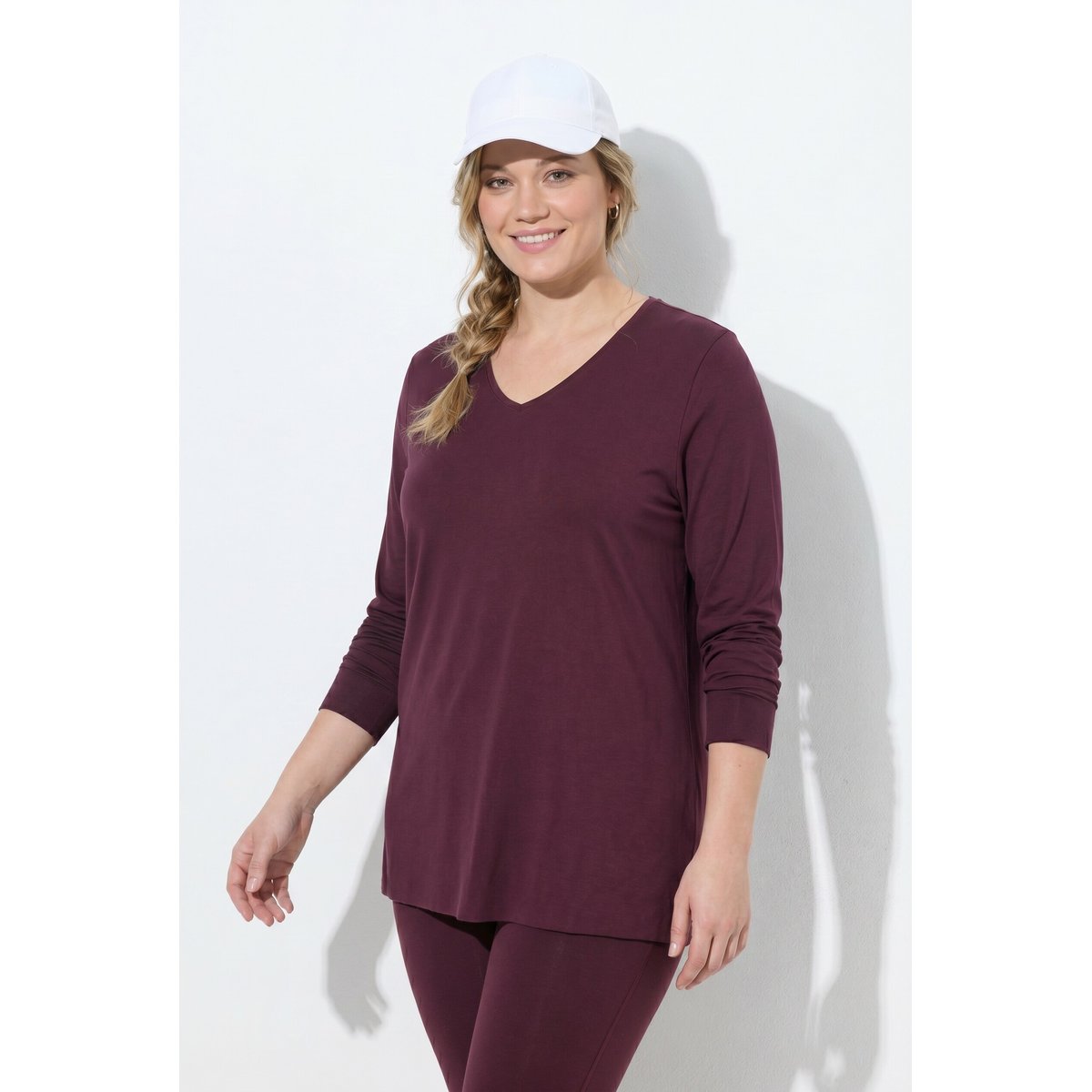 T-shirt « Cut it your way » en coton bio bordeaux, ULLA POPKEN