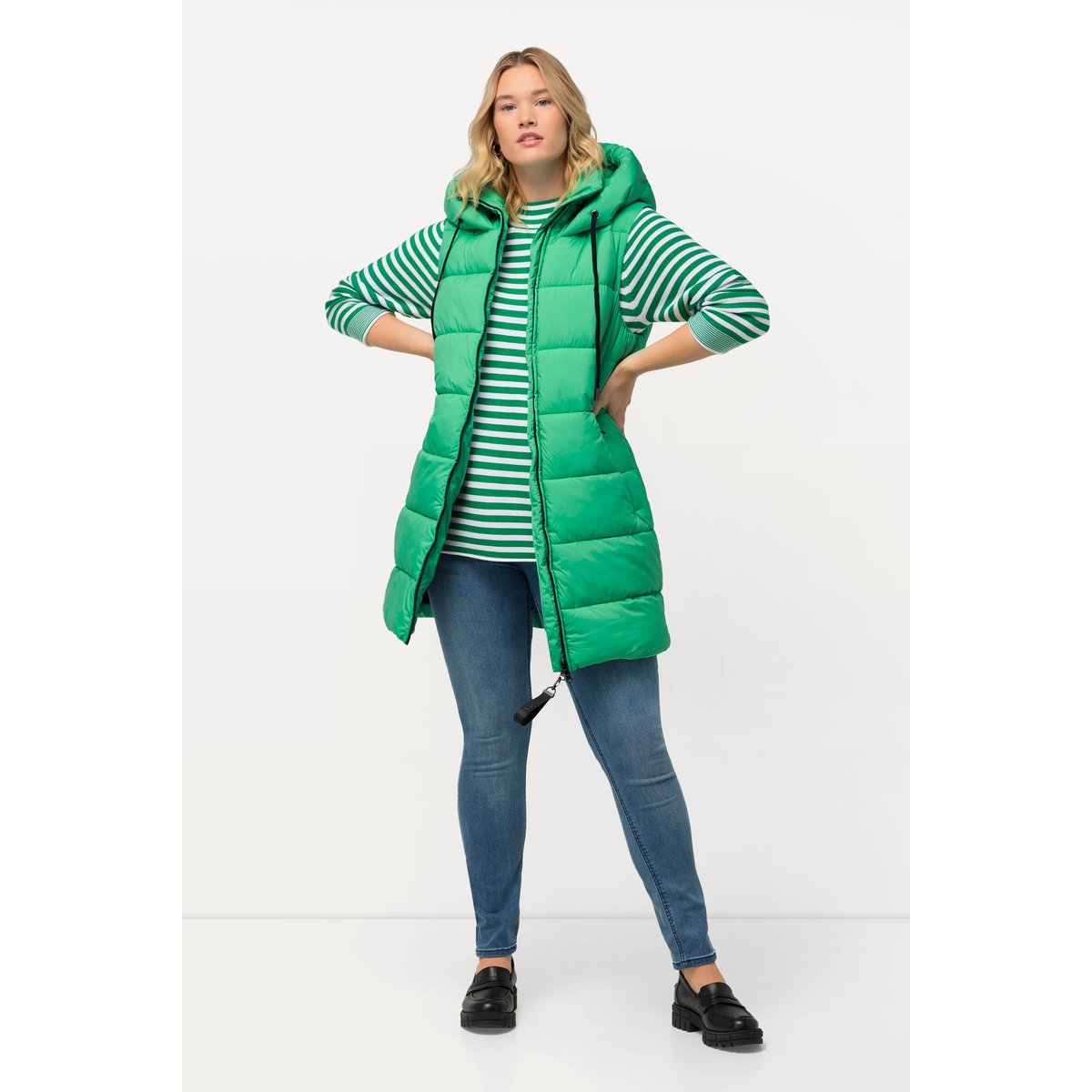 Long gilet matelassé HYPRAR vert émeraude, ULLA POPKEN