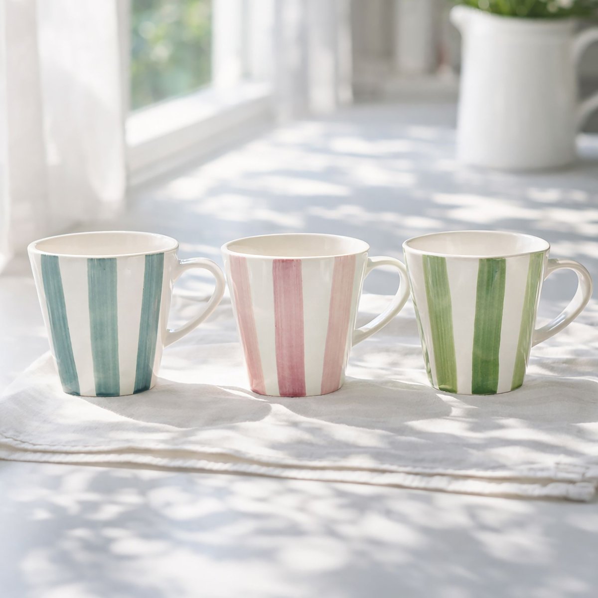 Lot de 6 tasses en grès 20cl, ARLEQUIN multicolore, NOVASTYL