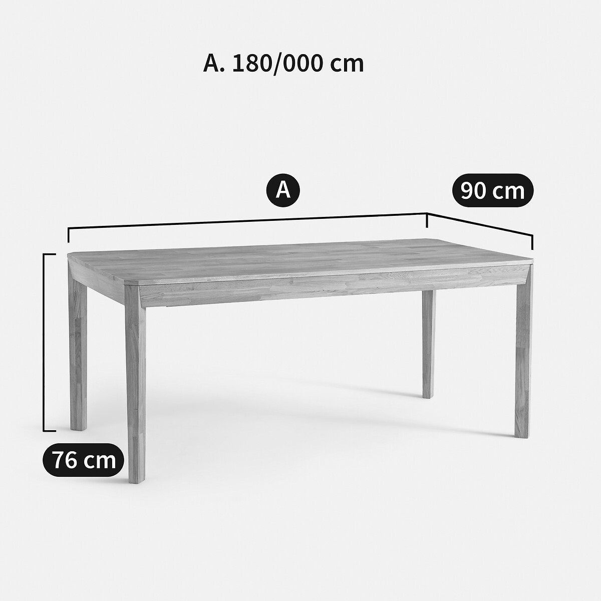 Table à manger, extensible, en chêne, 6 à 10 personnes, NEODELITO coloris chêne, LA REDOUTE INTERIEURS