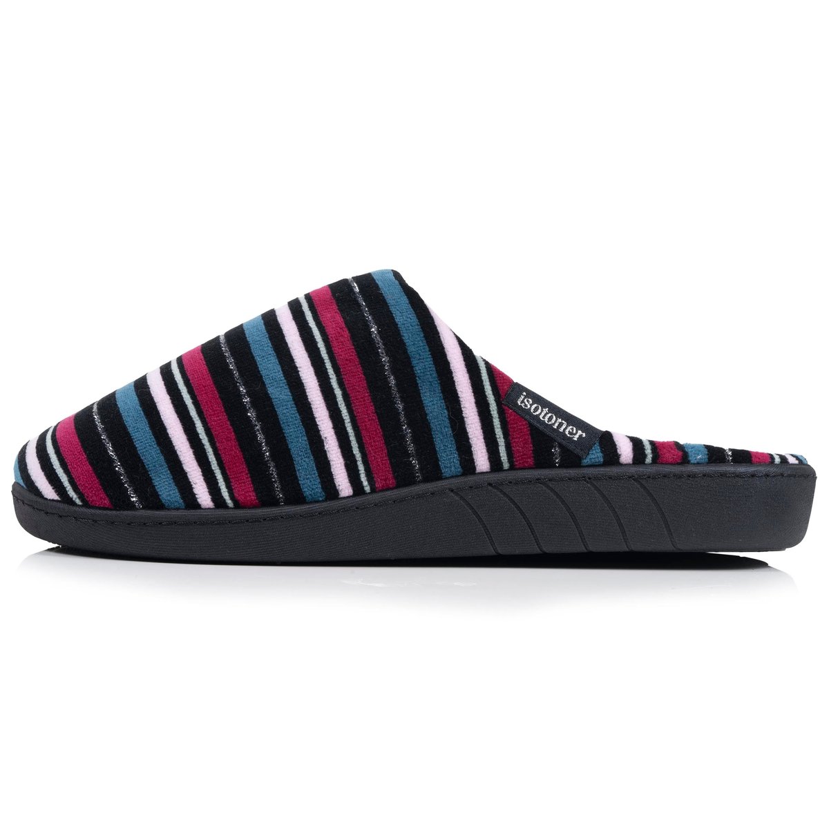 Chaussons Mules rayures, ISOTONER
