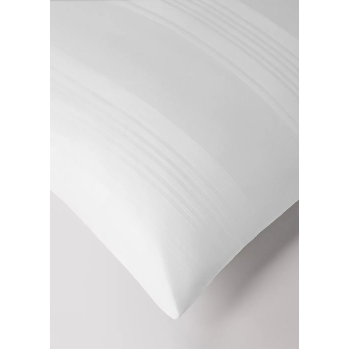Housse de couette percale de coton 300 fils rayures lit 135/140 cm blanc, MANGO HOME