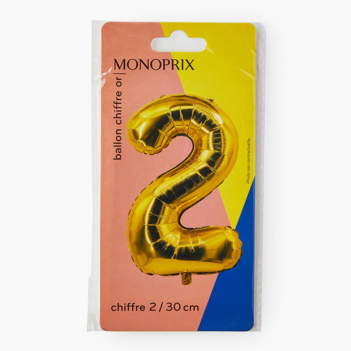 Ballon or chiffre 2 couleur unique, MONOPRIX MAISON