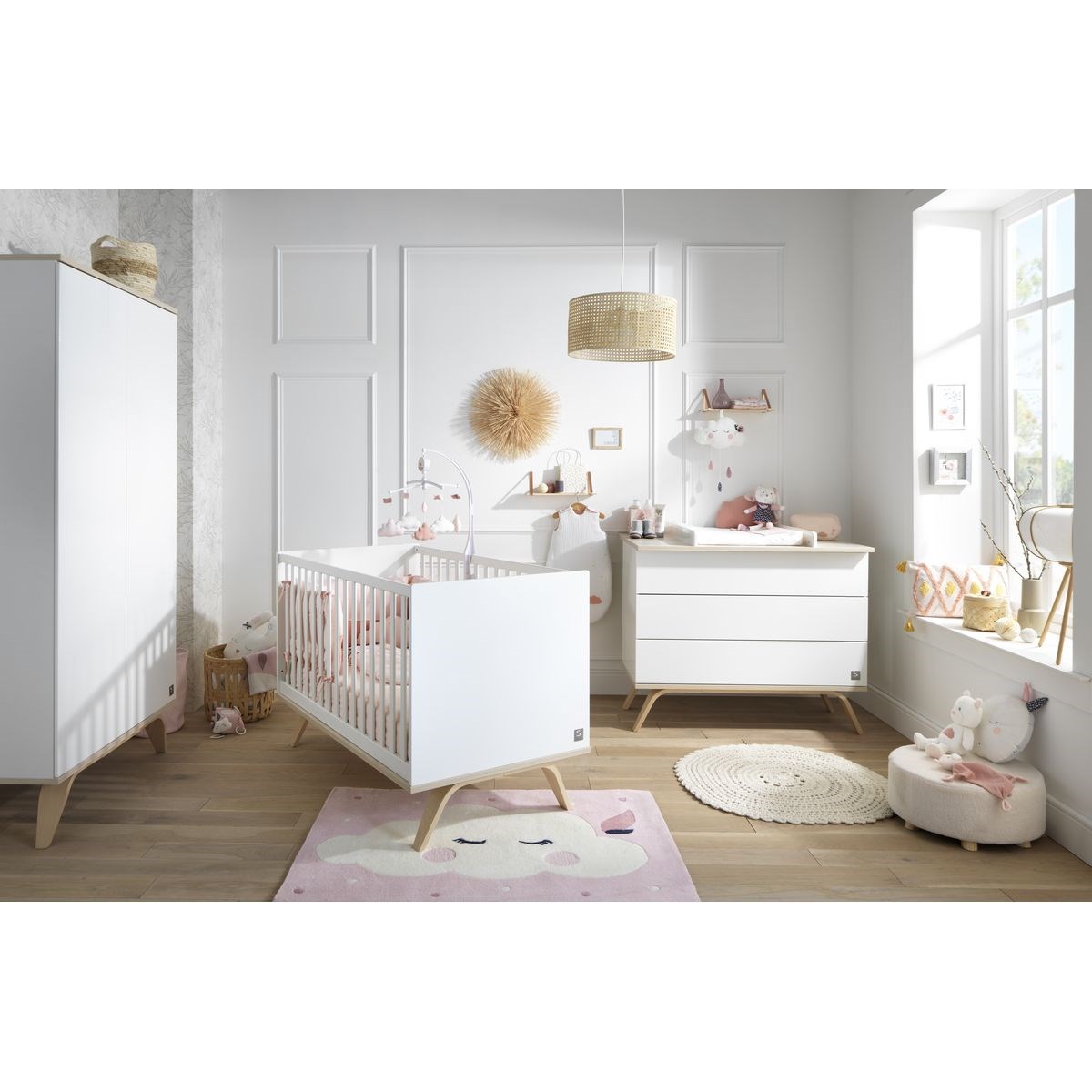 Lit évolutif en bois blanc, SAUTHON