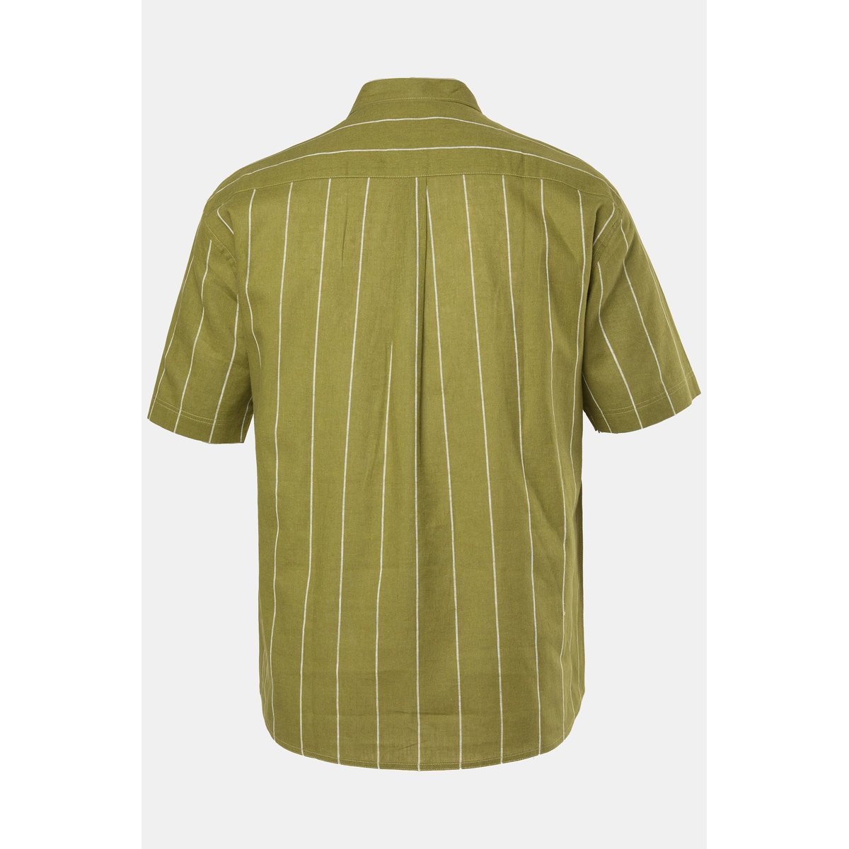Chemise rayé en lin mélangé vert, JP1880