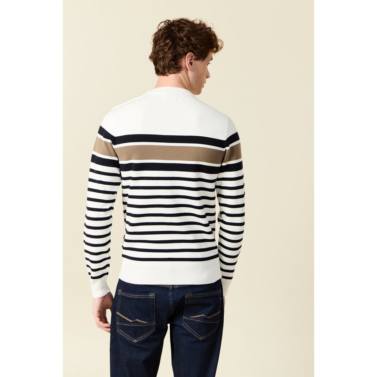 Pull manches longues ecru, BONOBO