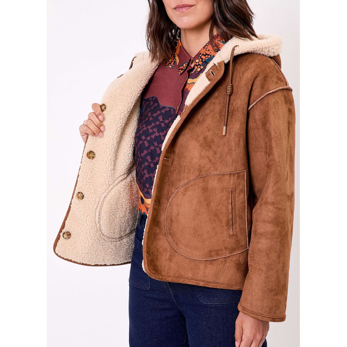 Manteau suède réversible SADAR camel sadar, LA FIANCÉE