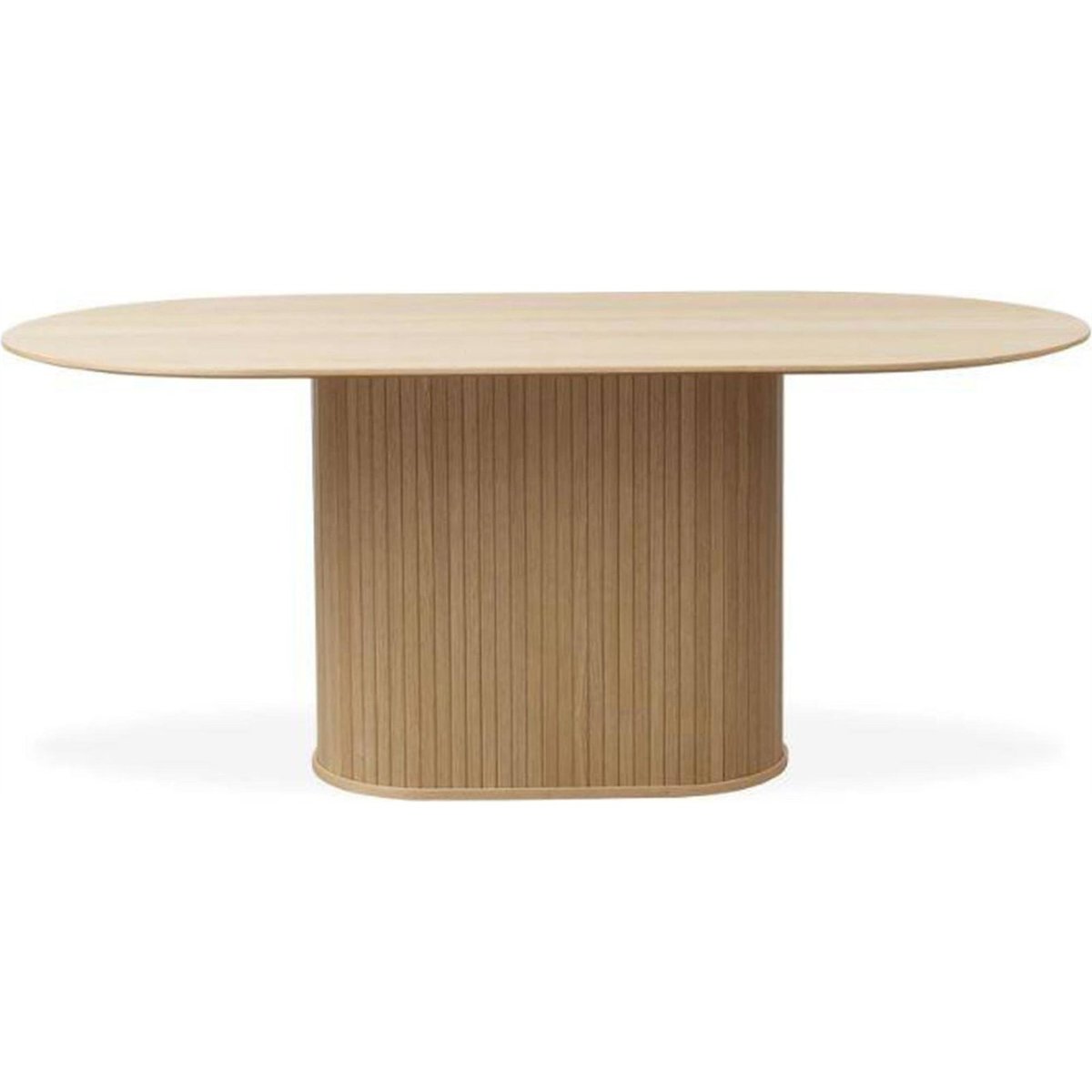 Table ovale à pied central GATIVEL bois foncé, RECOLLECTION