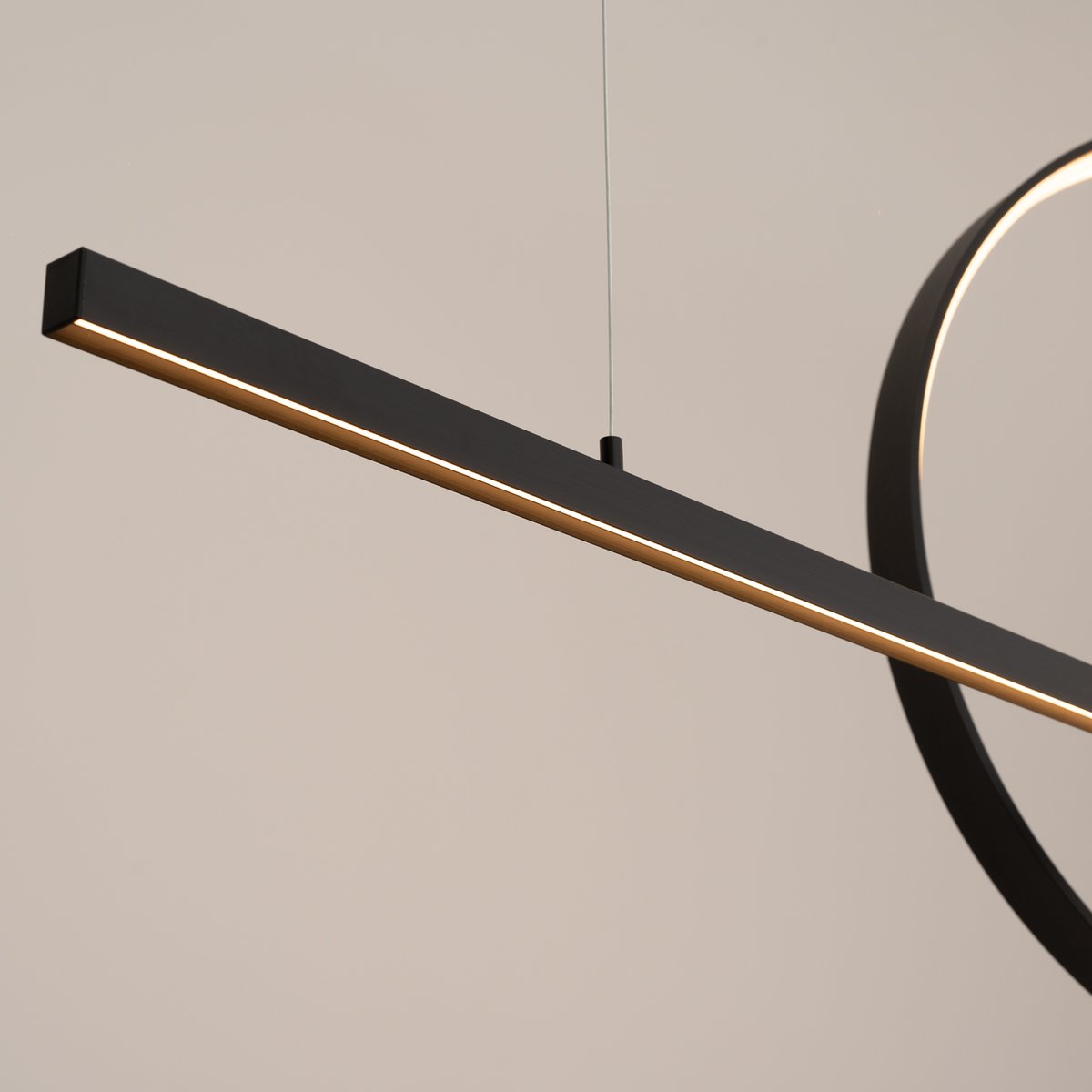 Suspension Aluminium Noir LED 2 Glad noir, EDEN