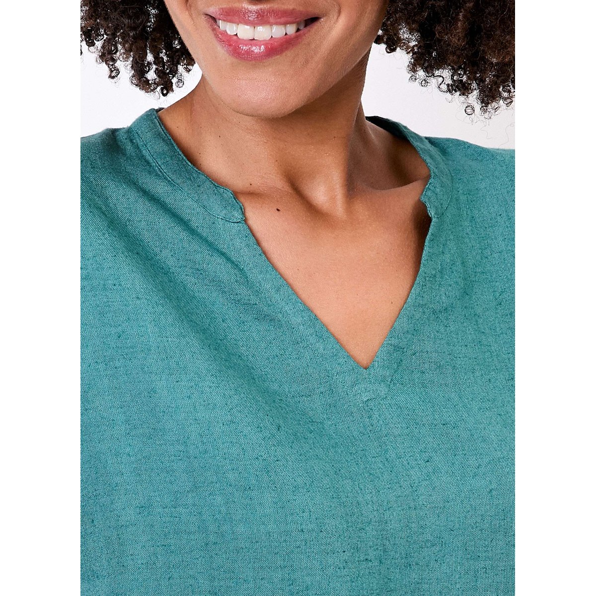 Tee shirt fluide lin FAIZ bleu acier mer, LA FIANCÉE