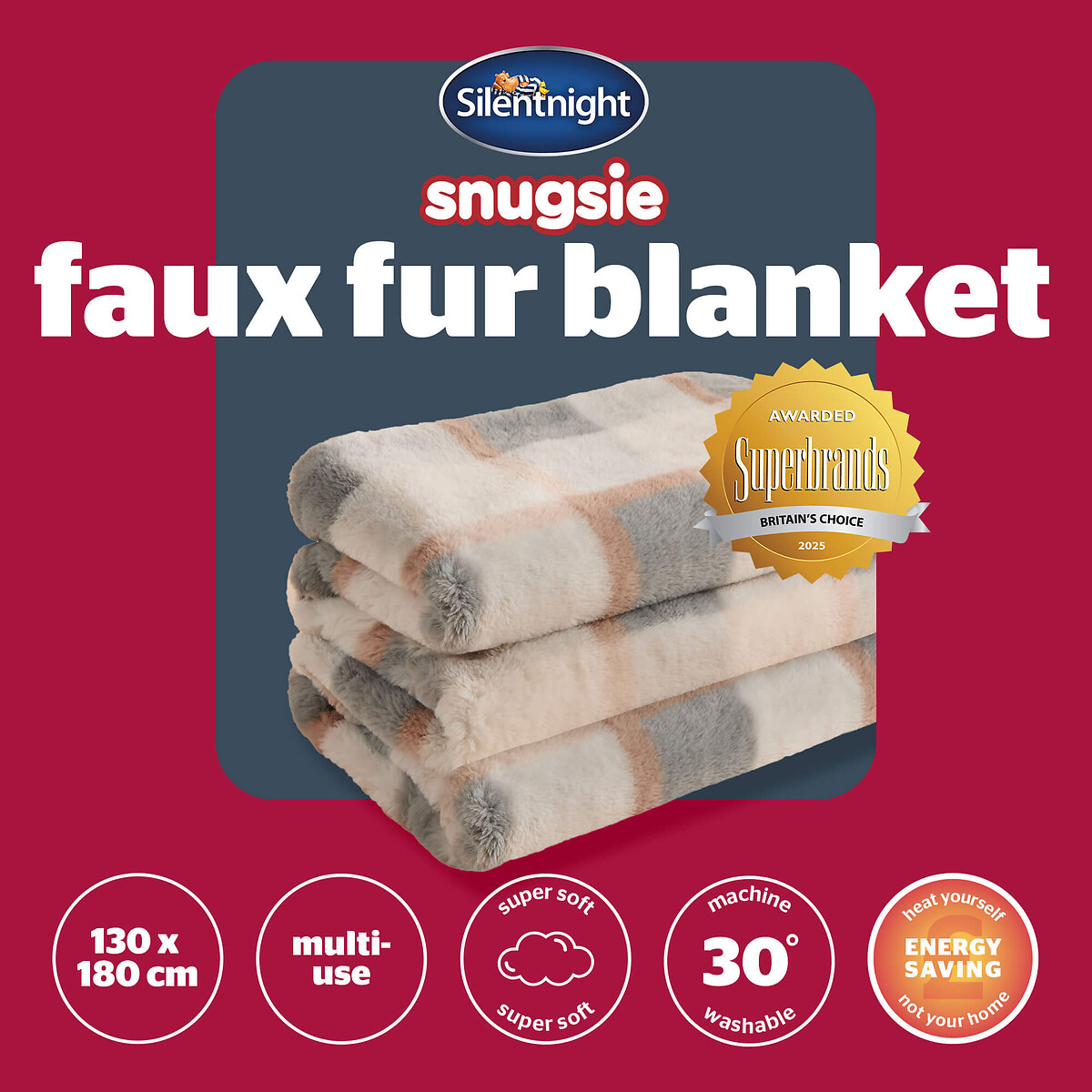 Snugsie Faux Fur Throw natural, SILENTNIGHT
