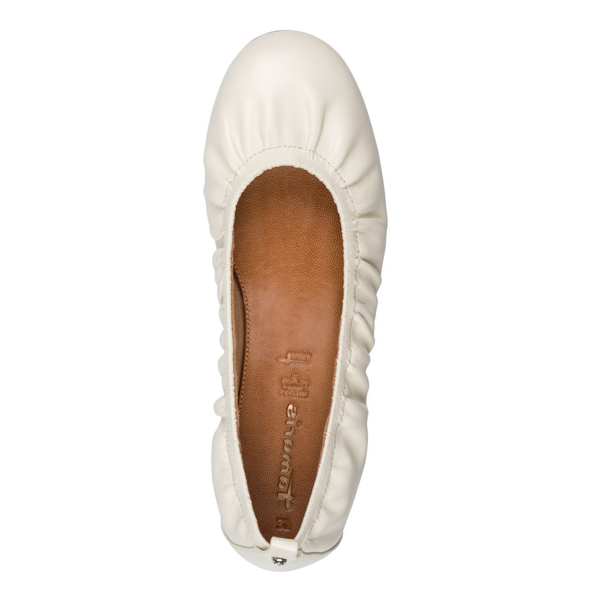 Ballerine en cuir blanc cassé, TAMARIS