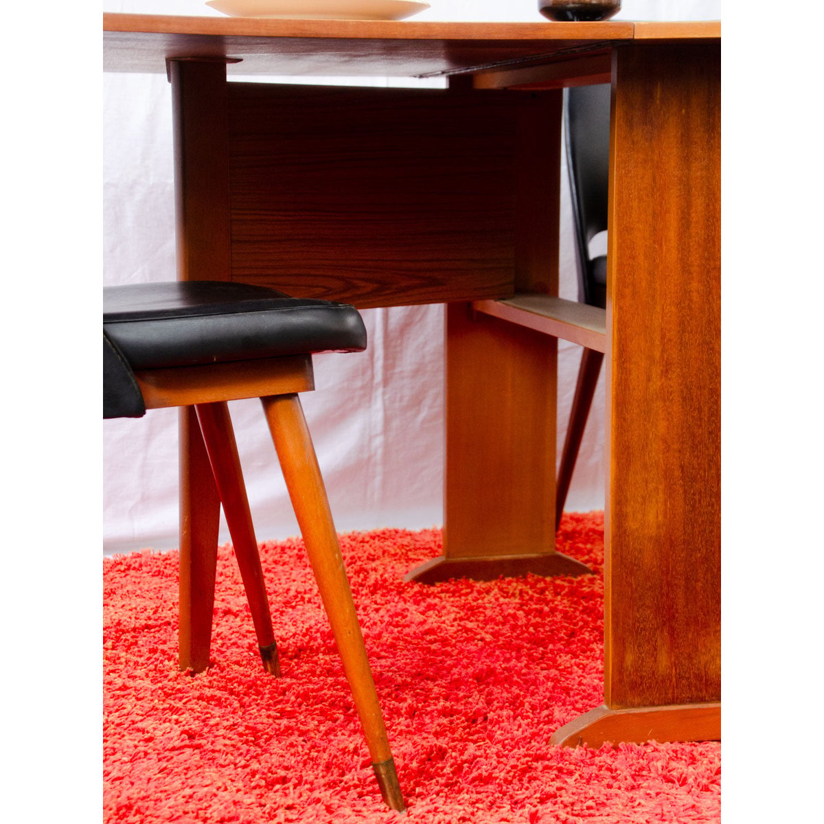 Table à manger pliante en teck Romy N°1607 - Bon état bois foncé, DEBONGOUT