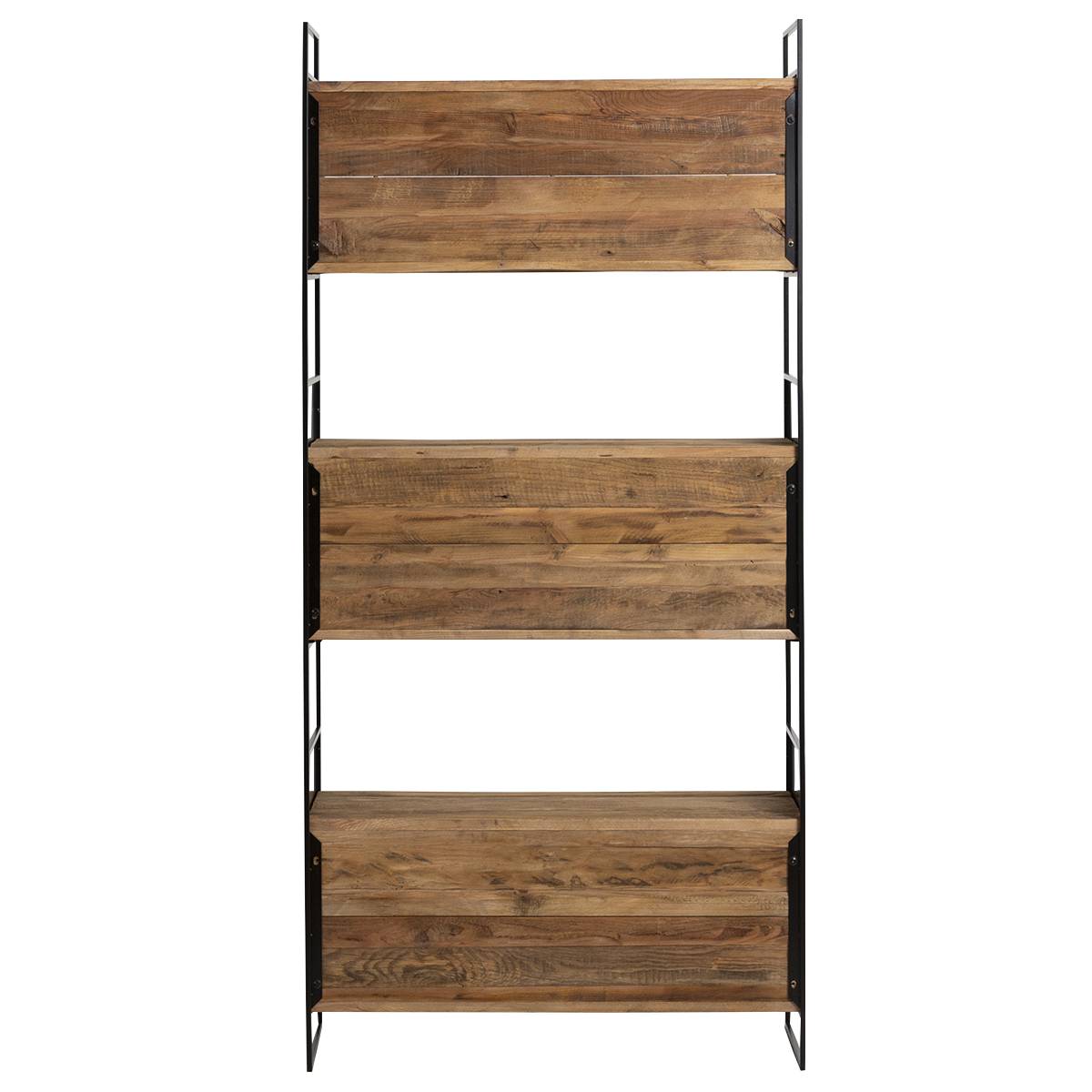 Bibliothèque en bois recyclé 90 cm BLAISE noir, MADE IN MEUBLES