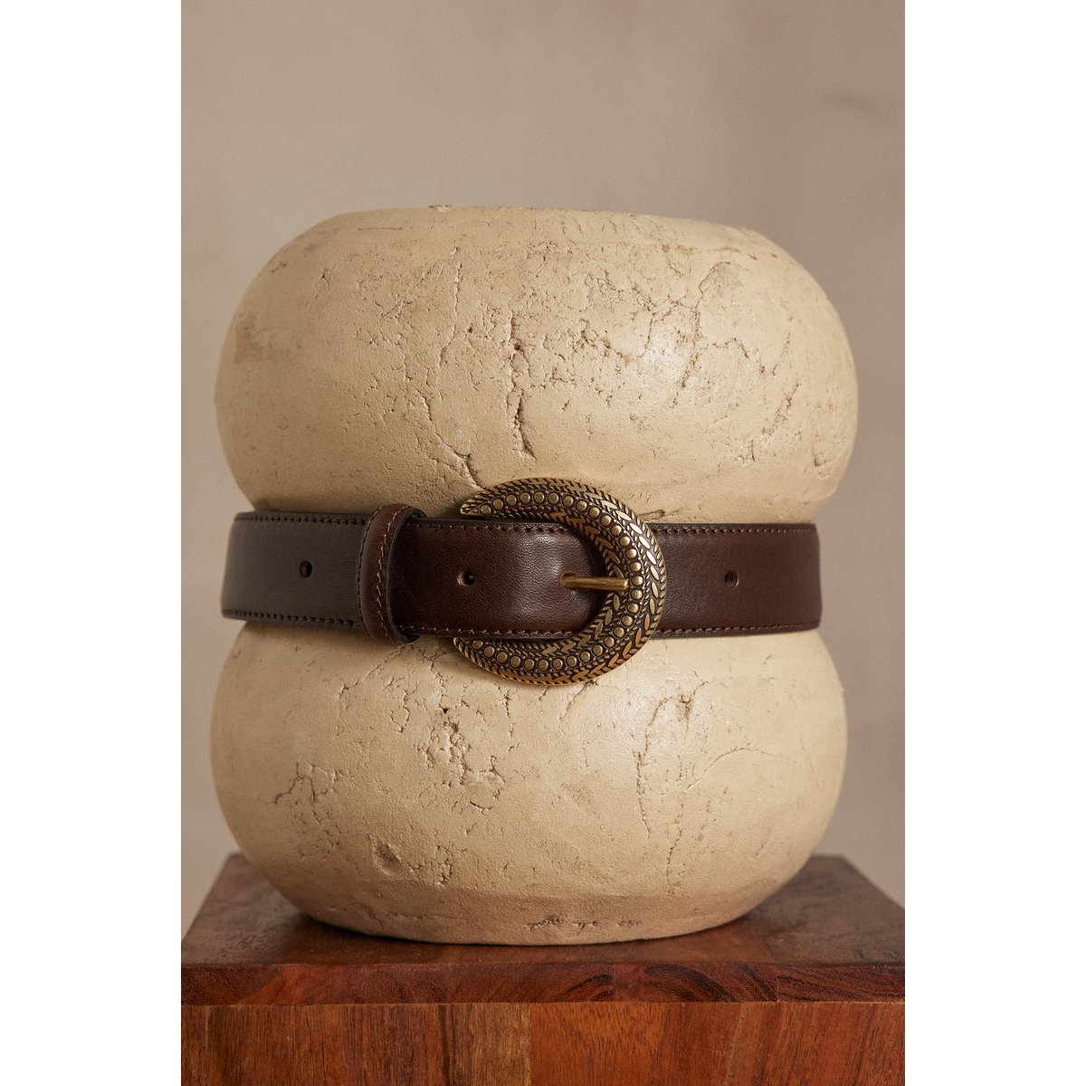 Ceinture NINA en cuir chocolat, Maison 123